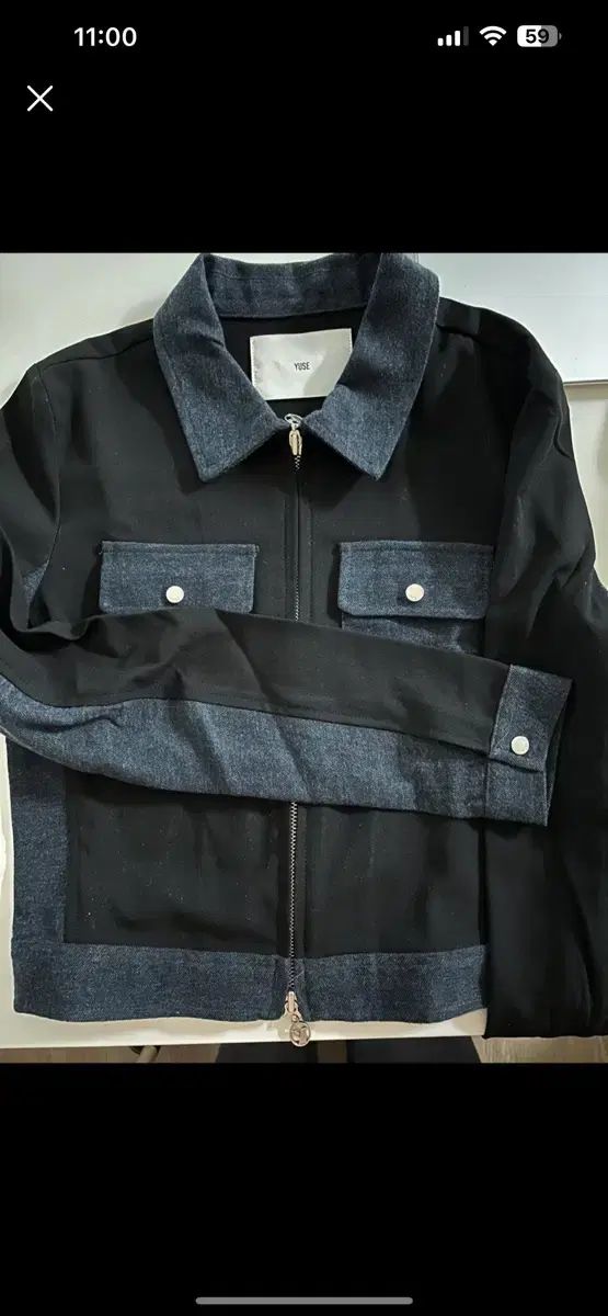 Yuse YUSE ユズ 黒 デニム バイ トップス