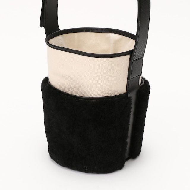 Ayako Mouton bag アヤコ 巾着 キャンバス レザー ブラック ムートン バッグ 鞄 カバン ショルダー - メルカリ