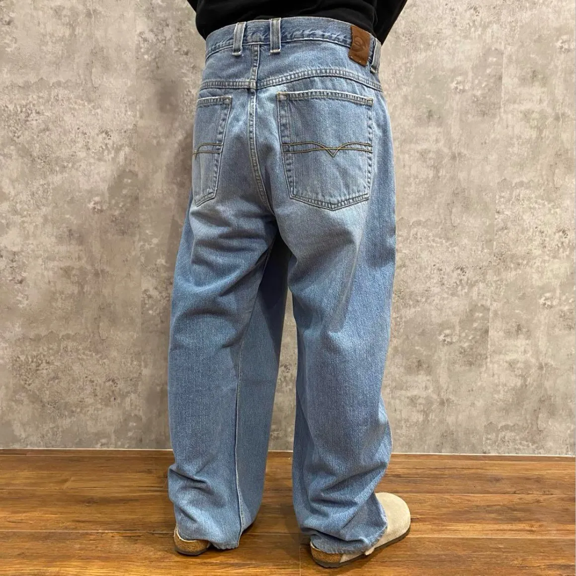 90s anchor blue カーゴパンツ バギー 極太 W38 L30 古着 Vintage 90s Anchor Blue Baggy Denim Jeans Size 38x32 Men