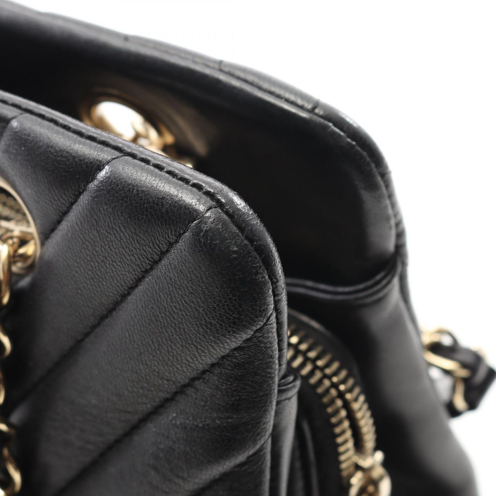 シャネル CHANEL トートバッグ Vステッチ シェブロン ブラック