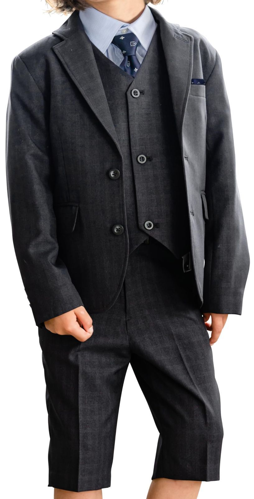 【新着商品】[アリサナ] 入学式 男の子 スーツ 卒園式 子供服 フォーマル ランベール (ジャケット +パンツ+ベスト+シャツ + ネクタイ+チーフ の6点セット)