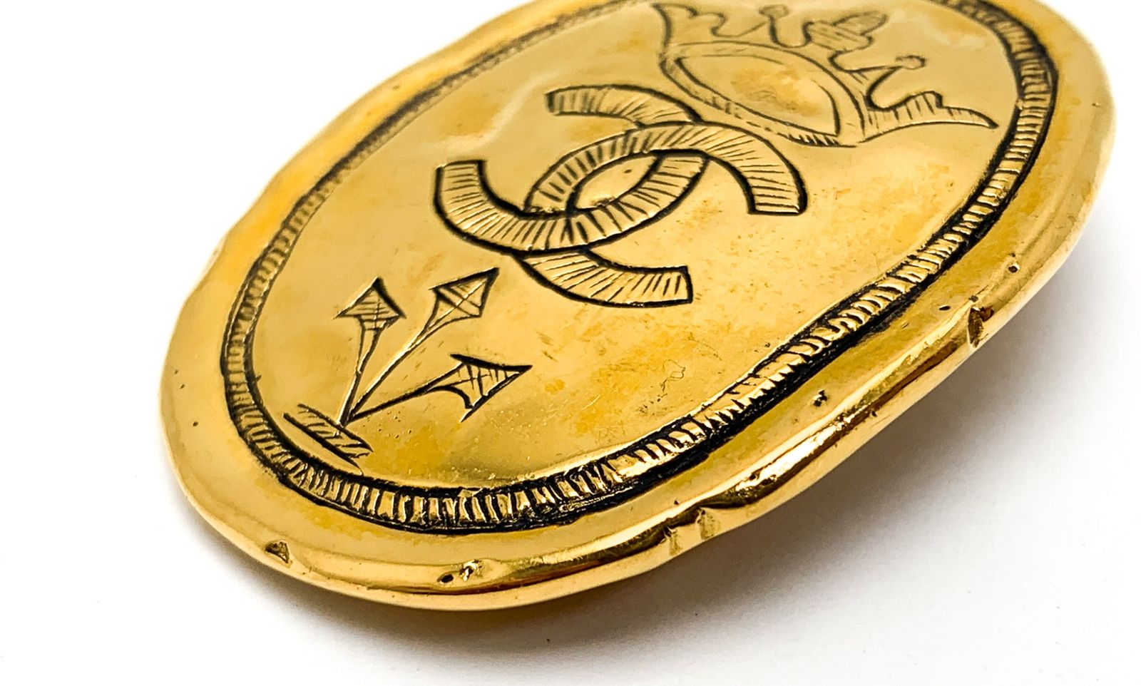 シャネル ヴィンテージ ブローチ ロゴプレート ココマーク CC スクエア