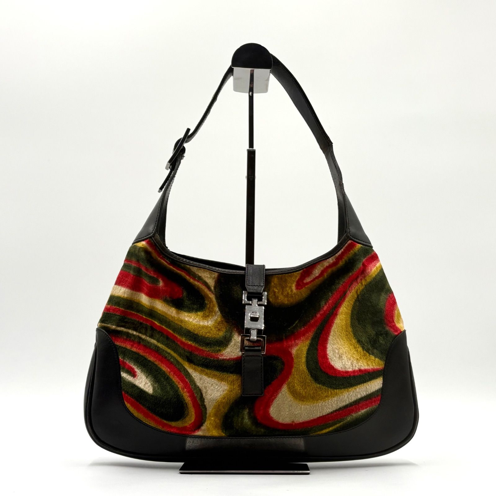 GUCCI グッチ マルチカラー ベルベット ジャッキー金具 SV金具 