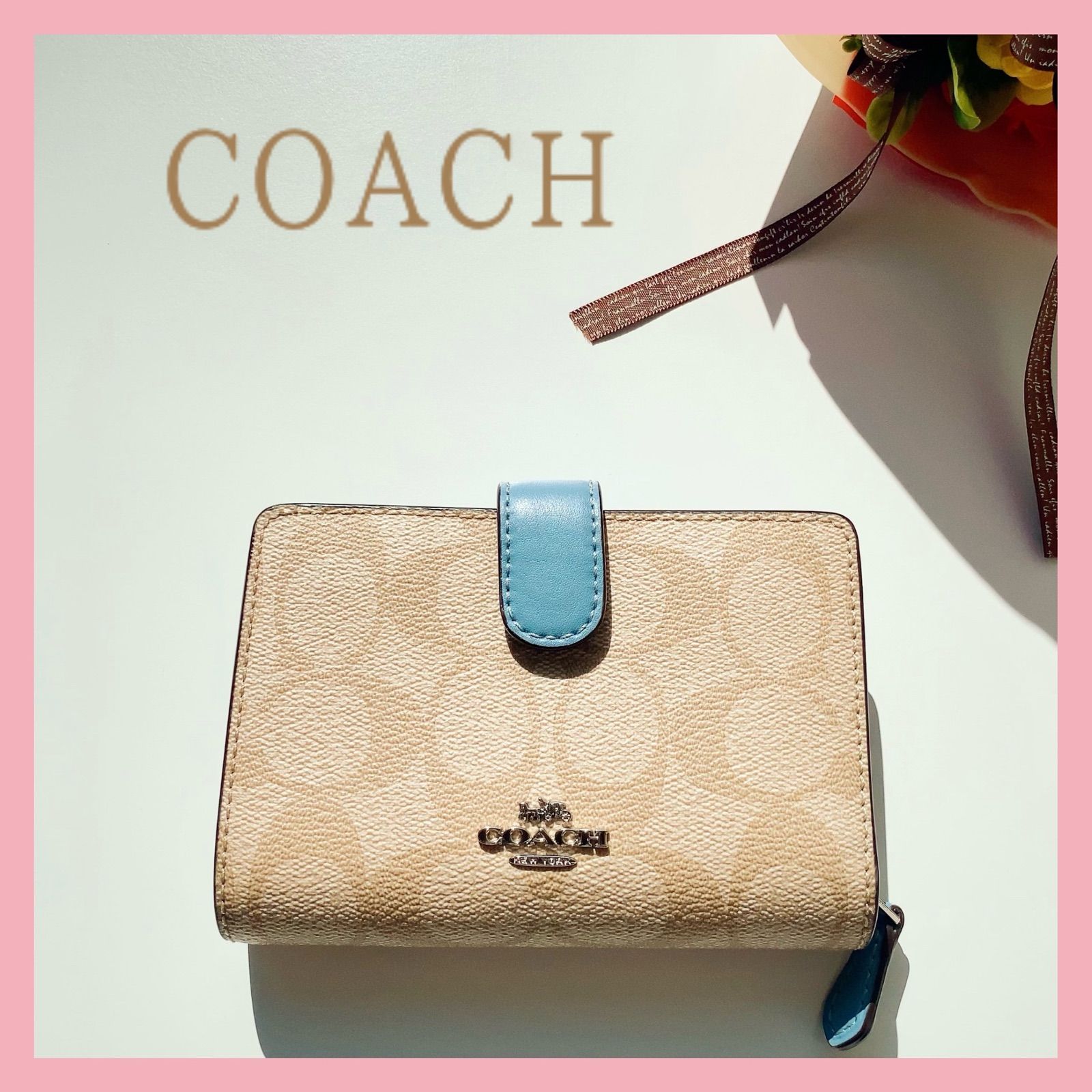 美品正規品】COACH コーチ 二つ折り財布 ウォレット 12800円 - メルカリ