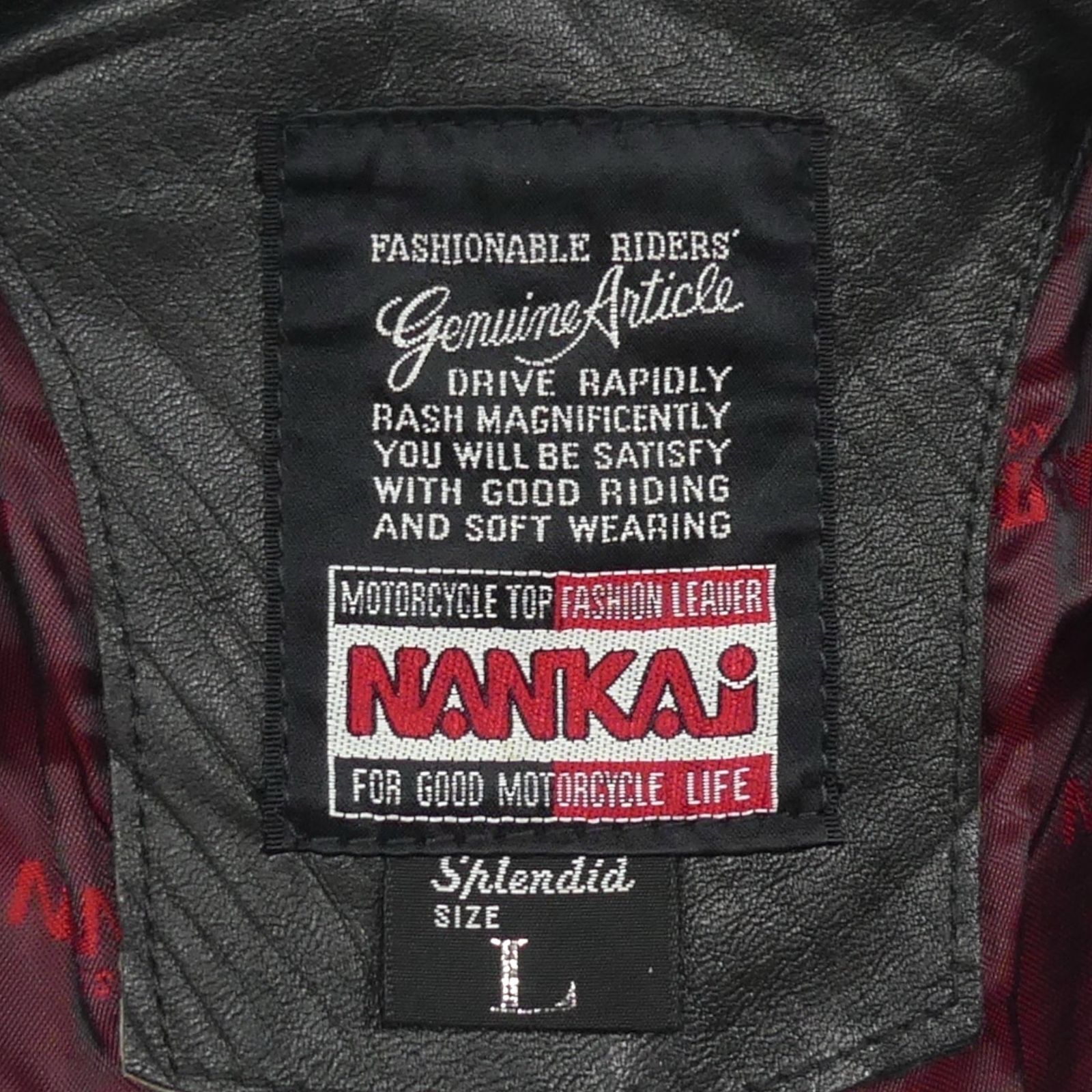 NANKAI 革ツナギ レッド・ホワイト・ブラック NANKAI 南海部品 ナンカイ レザーレーシングスーツ 本革 ツナギ