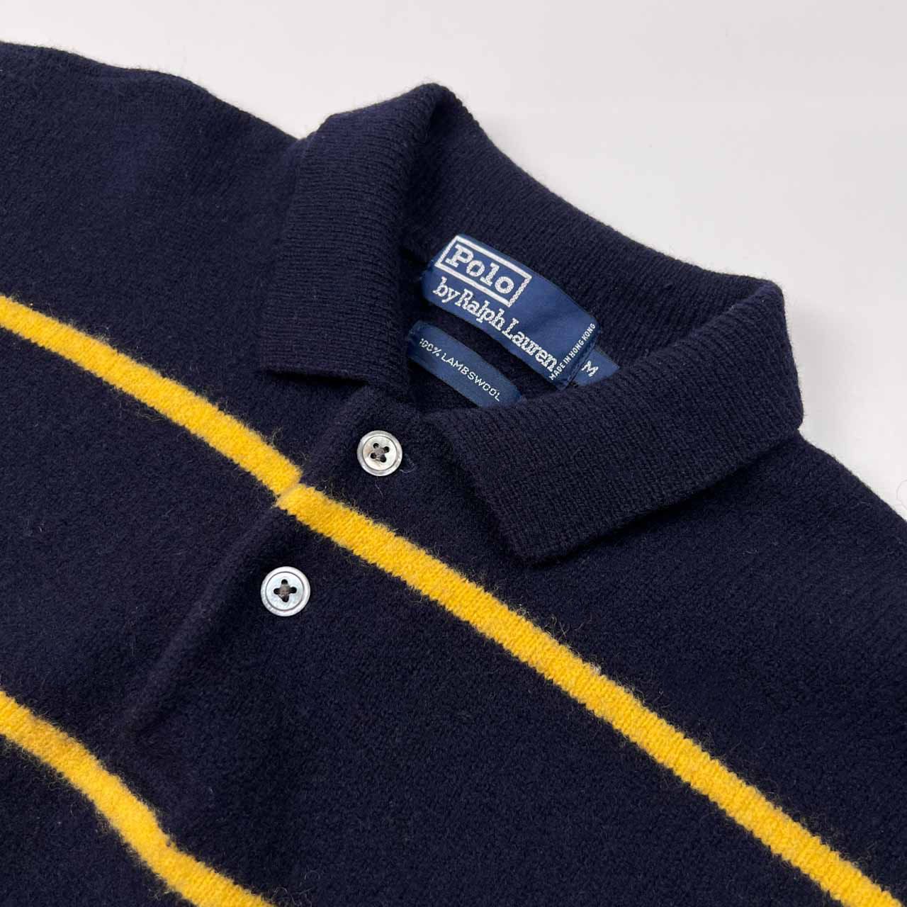90s Polo by Ralph Lauren 襟付きニット ネイビー