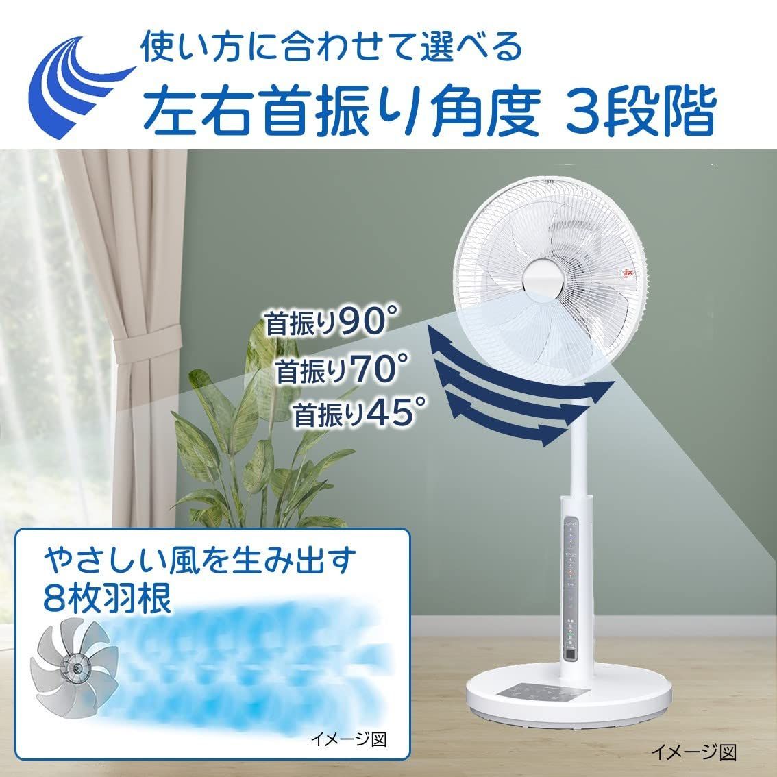 数量限定】日立 リビング扇風機 ACモーター 風量4段階 8枚羽根 うちわ