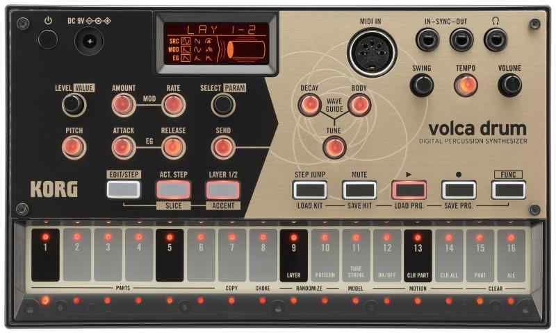 KORG コルグ デジタル パーカッション シンセサイザー volca drum リズムマシン スピーカー内蔵 ヘッドフォン使用可 どこでも使えるコンパクトサイズ