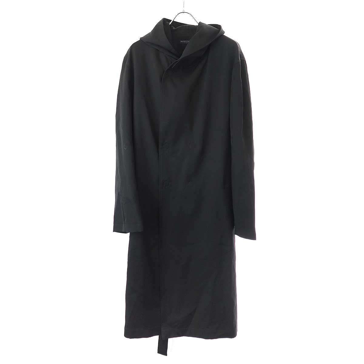 REGULATION Yohji Yamamoto MEN レギュレーション ヨウジヤマモト メン 20AW ウールギャバジンフードコート HR-C01-140 ブラック 3