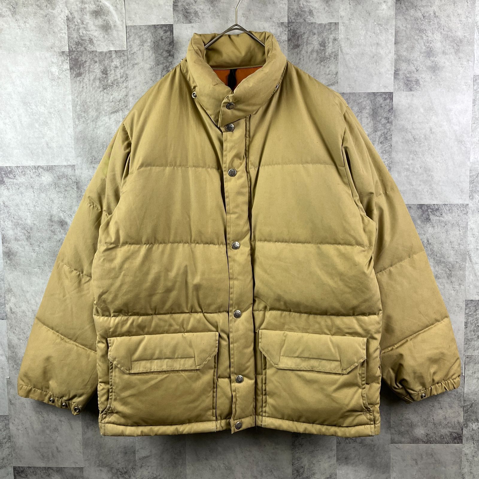 80s USA製 THE NORTH FACE ノースフェイス ダウンジャケット 茶タグ ベージュ S