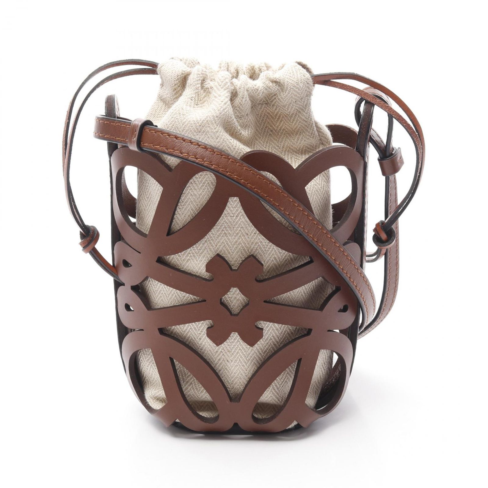 ロエベ 本革 ショルダーバッグ アナグラム ブラウン ロエベ ショルダー  