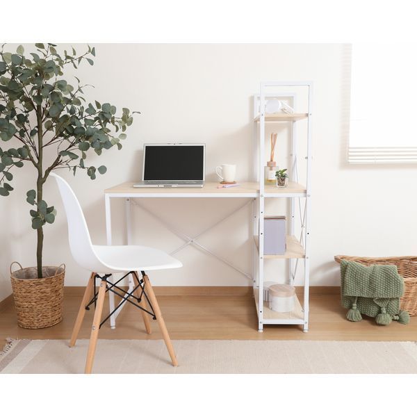 ラック付きデスク OAK オーク 組立品 代引不可
