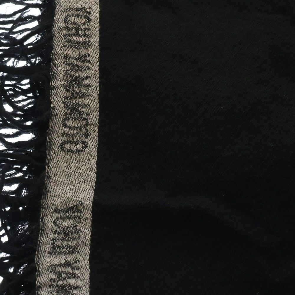 Yohji Yamamoto ヨウジヤマモト サイドロゴ 大判ストール マフラー ブラック