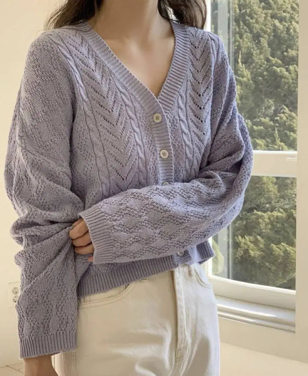 98 ミスター ダウ ラベンダー OAT 中止 カーディガン