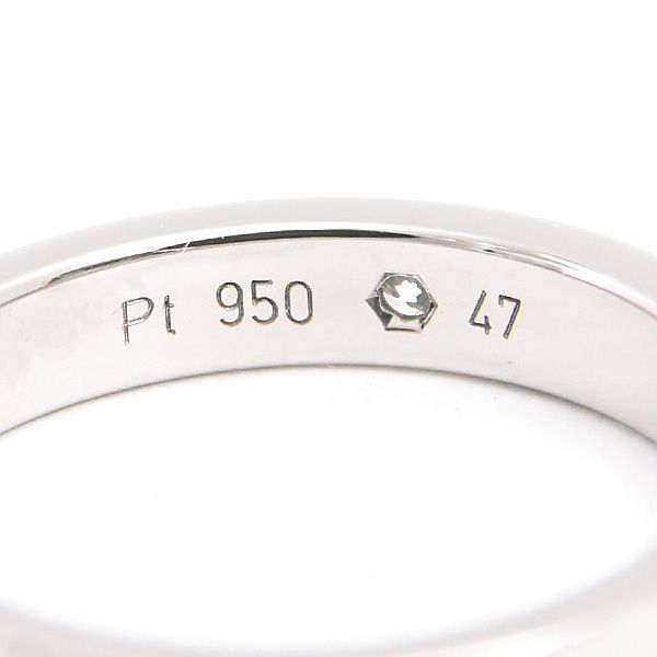 ●カルティエ　PT950リング　13号　プライベート刻印あり カルティエ 指輪 レディース エングレーブド 2Pダイヤ リング 47