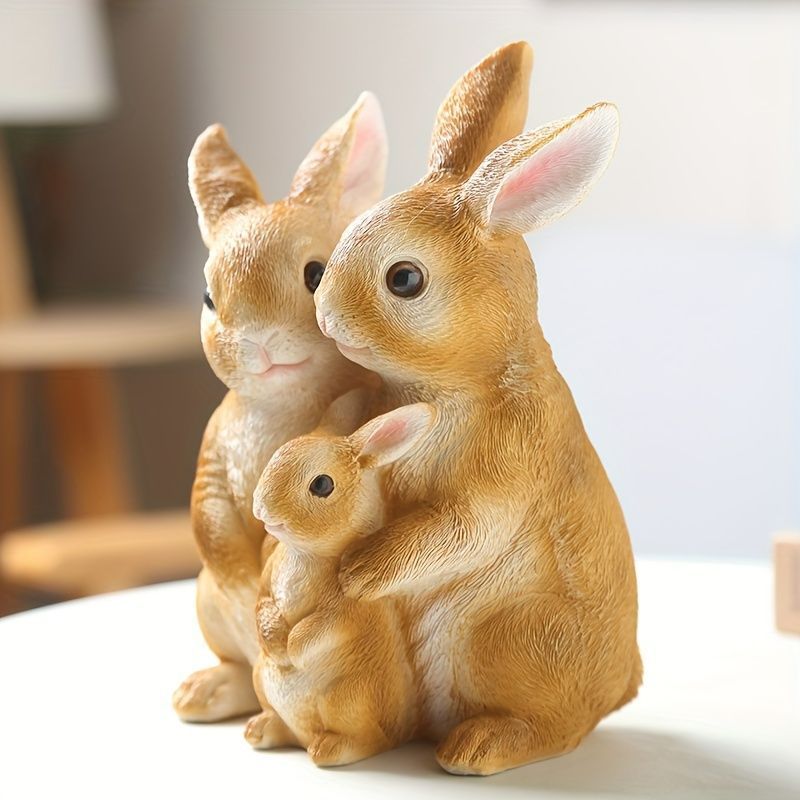 置物 オブジェ うさぎ ラビット かわいい ほっこり 幸せな家族