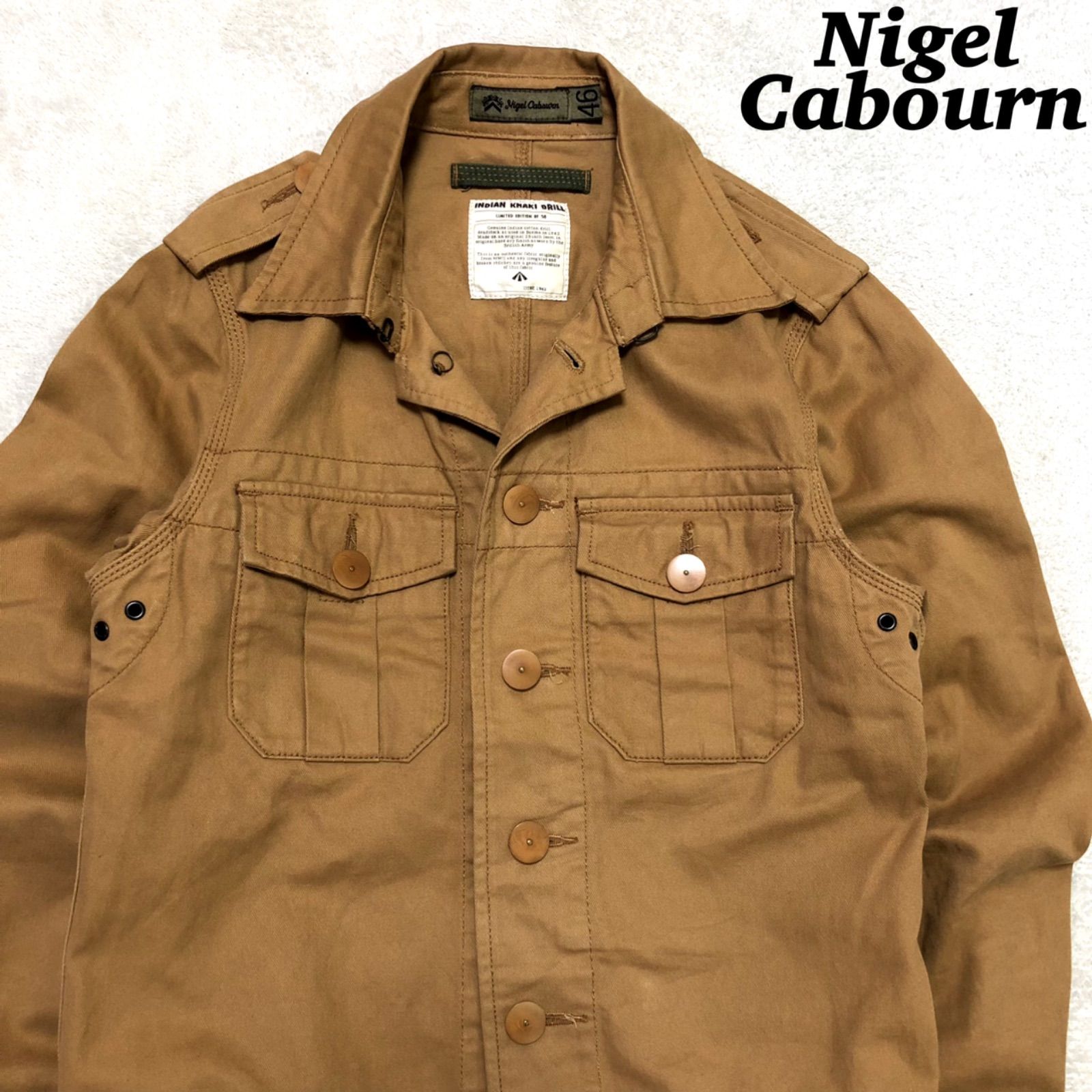 Nigel Cabourn BATTLE DRESS JACKET INDIAN KHAKI DRILL イギリス軍 バトルドレスジャケット  インディアン カーキドリル ミリタリージャケット 46(M)サイズ サンドカーキ ベージュ ナイジェルケーボン - メルカリ