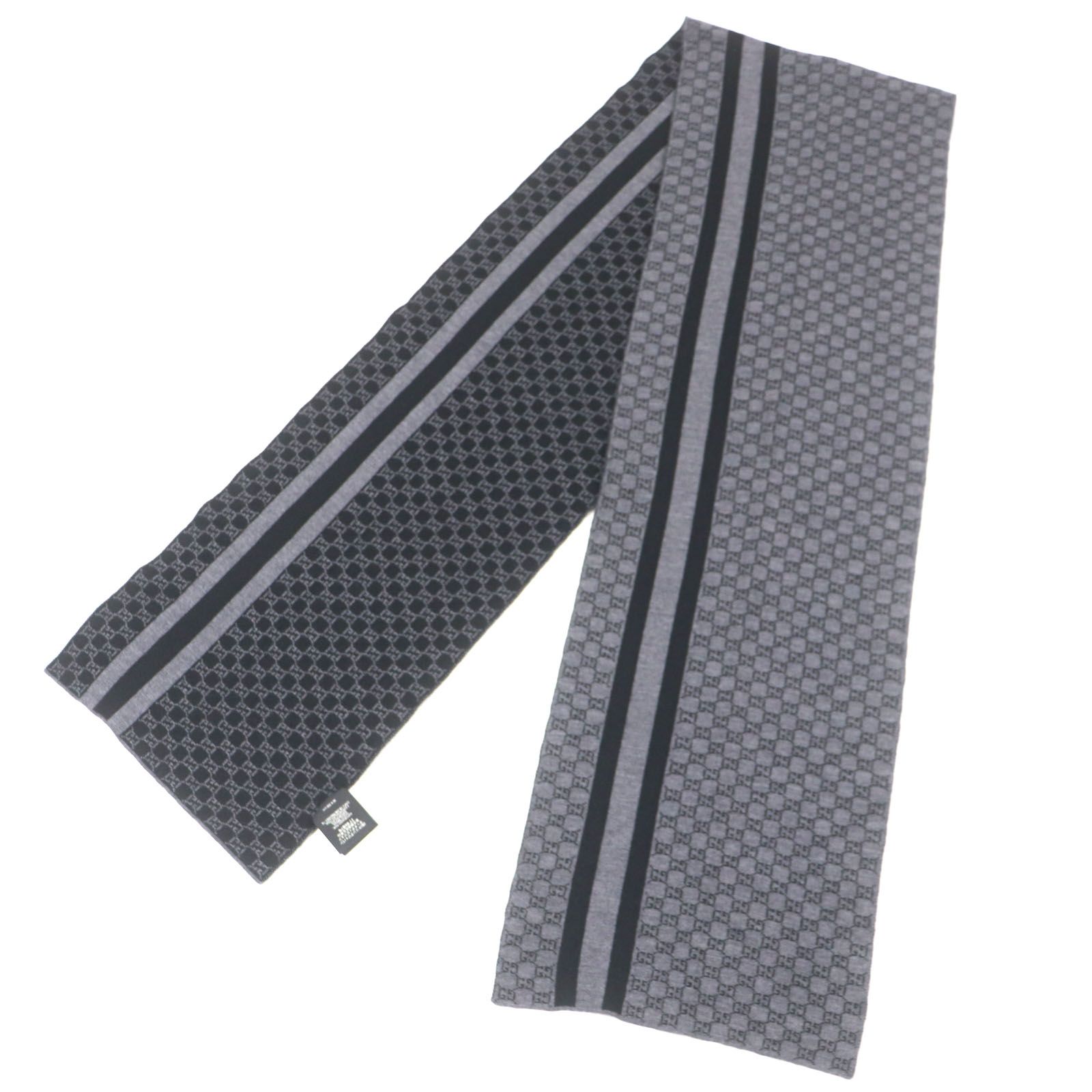 美品▽GUCCI グッチ 438253 ウール100% GG柄 ライン入り