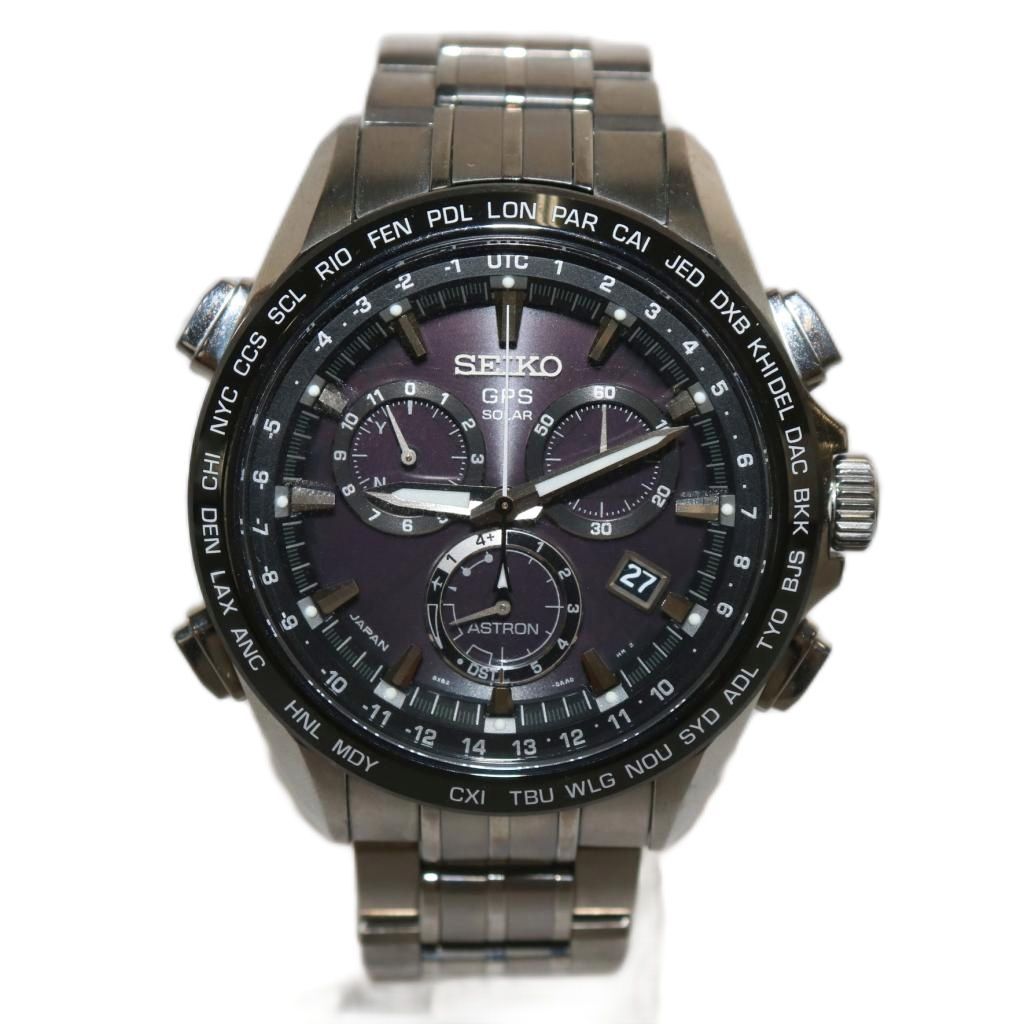 セイコー SEIKO アストロン 腕時計 GPS ソーラー クロノグラフ チタン SBXB003 シルバーカラー |XZ