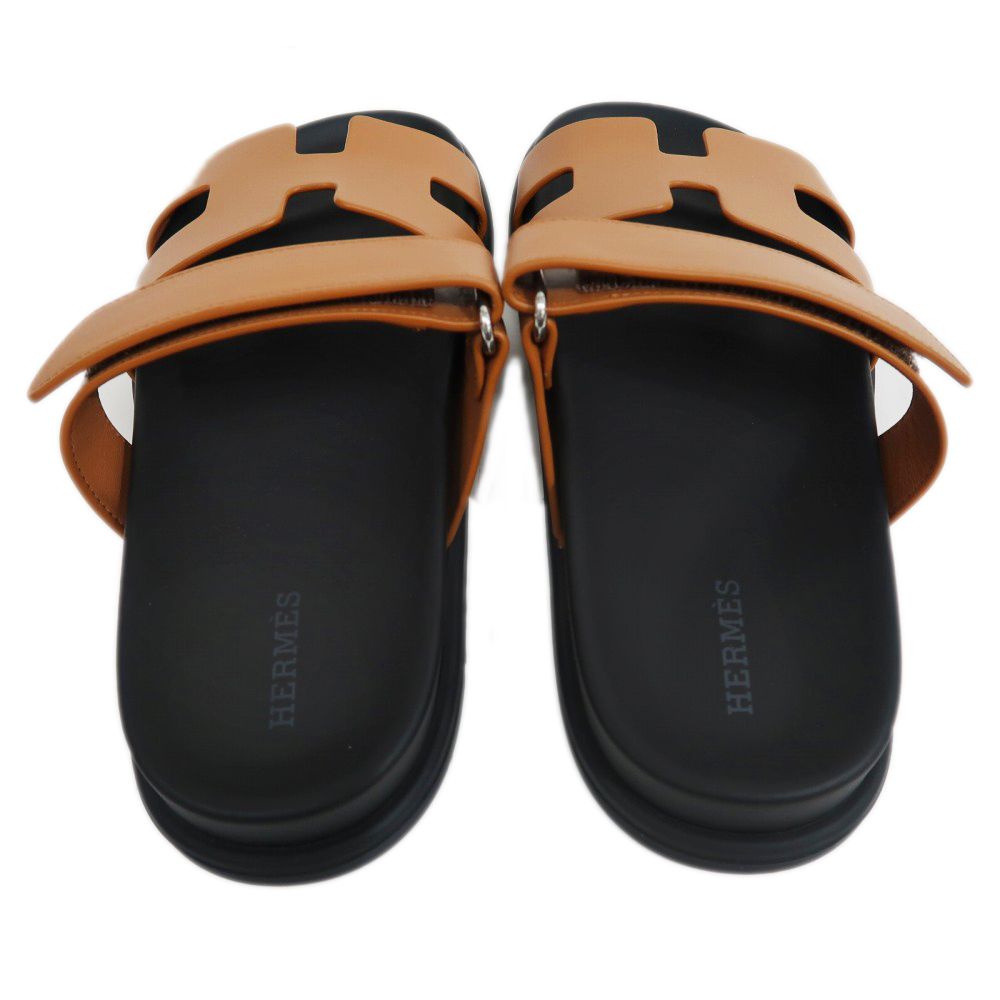 新品未使用 エルメス サンダル 黒 シプレ 37サイズ エルメス サンダル シプレ レザー スタッズ レディースサイズ37