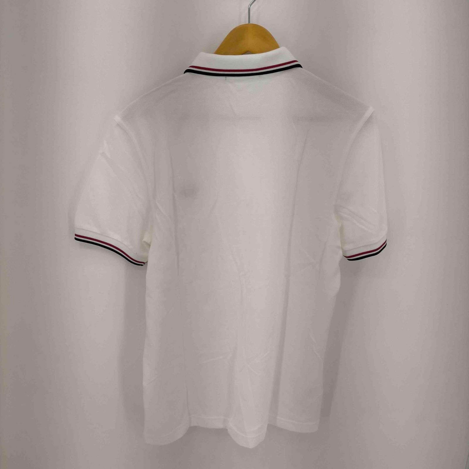 美品FREDPERRYリブラインポロシャツVINTAGE FRED PERRY ツインティップラインワンポイントロゴ刺繍
