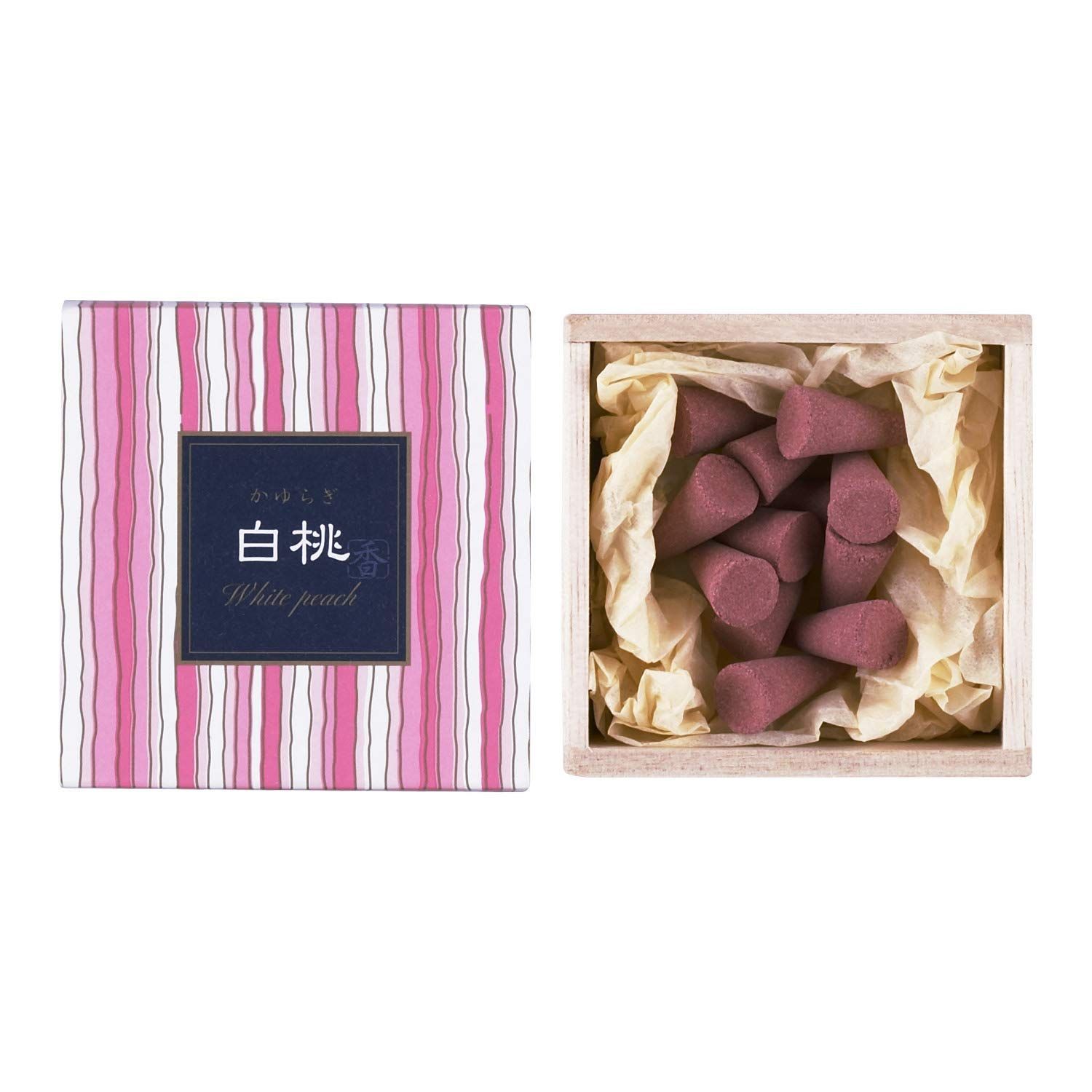 新着商品 ホワイト 香立付 12個入 12個 コーン 白桃 x かゆらぎ Kodo 1 日本香堂 Nippon