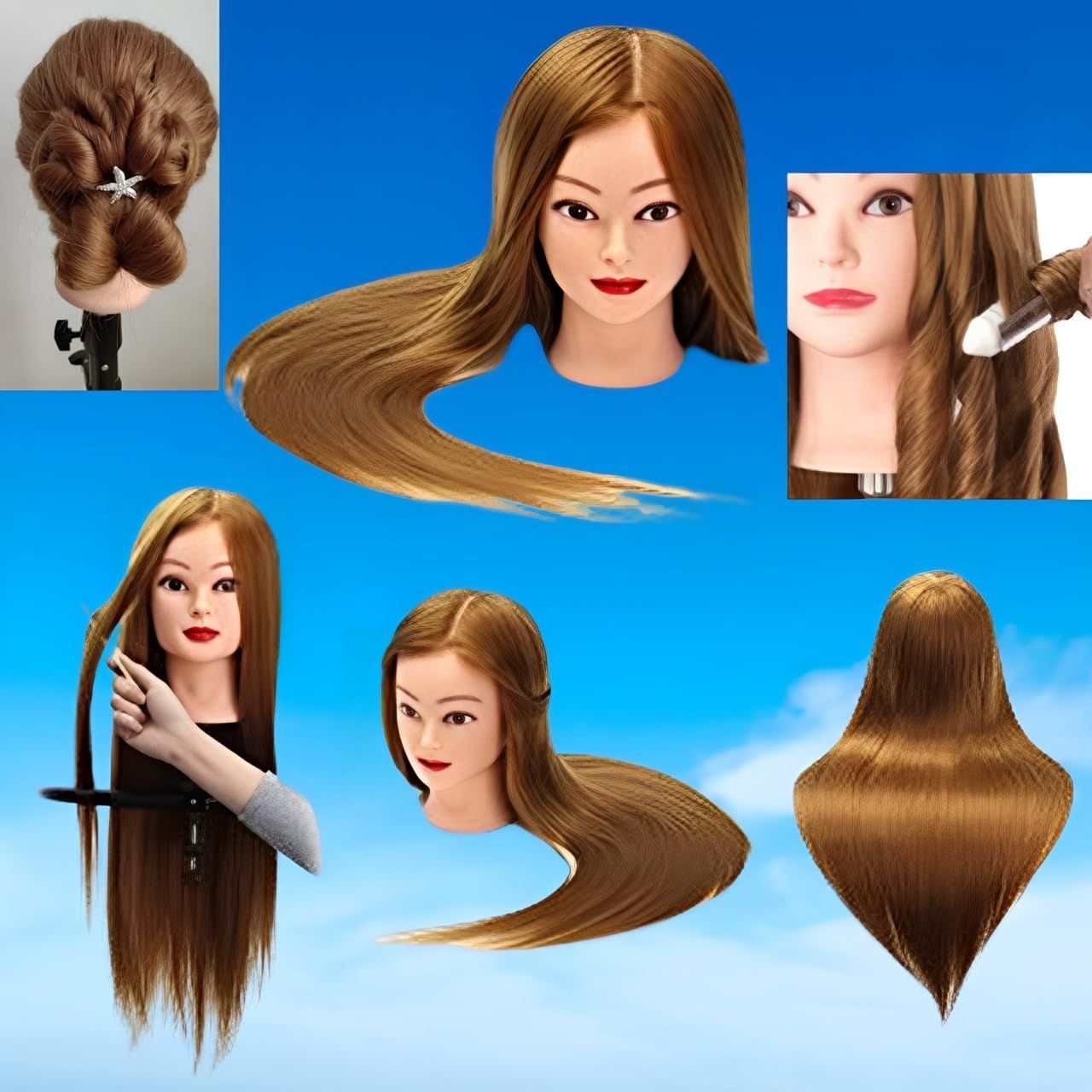 ヘアスタイリングセット（マネキン・ロッド・トレー） 数量限定】ヘアサロン トレーニングヘッド マネキン ウィッグ