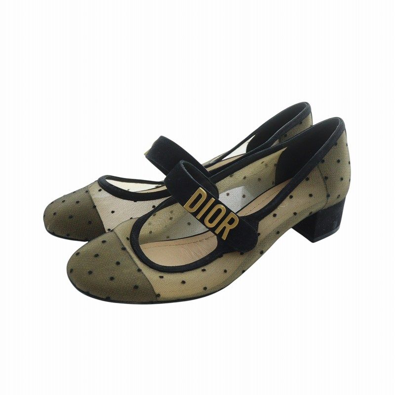 【美品】Christian Dior ドット柄 ハイヒール・パンプス クリスチャンディオール Christian Dior BABY-D パンプス