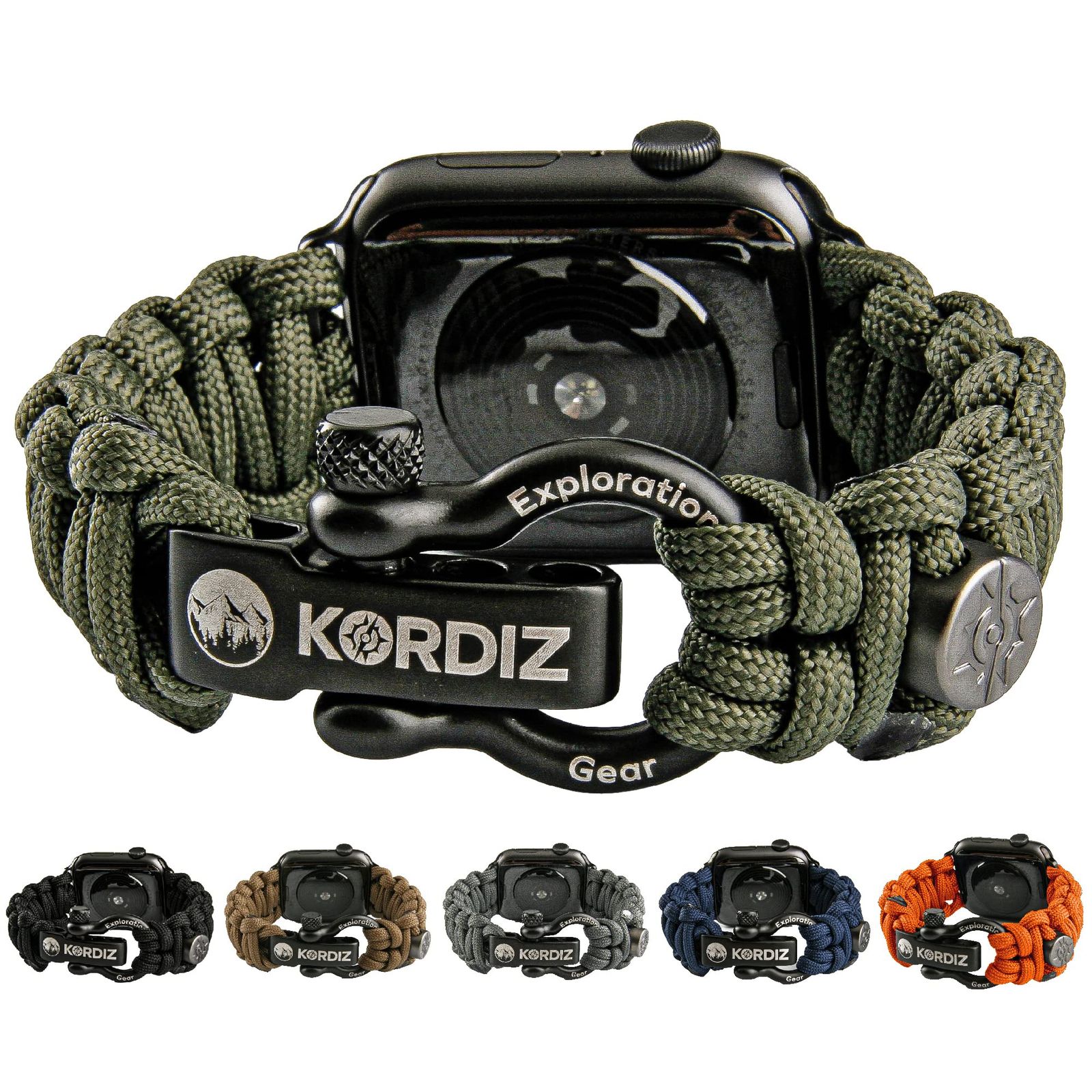 KORDIZ Survivor - パラコード Apple Watchバンド Apple Watch Series 8/7/6/5/4/3/2/1/SE u0026 Ultraに対応 - 42mm 44mm 45mm [グリーン] [S for 42/44/45mm]