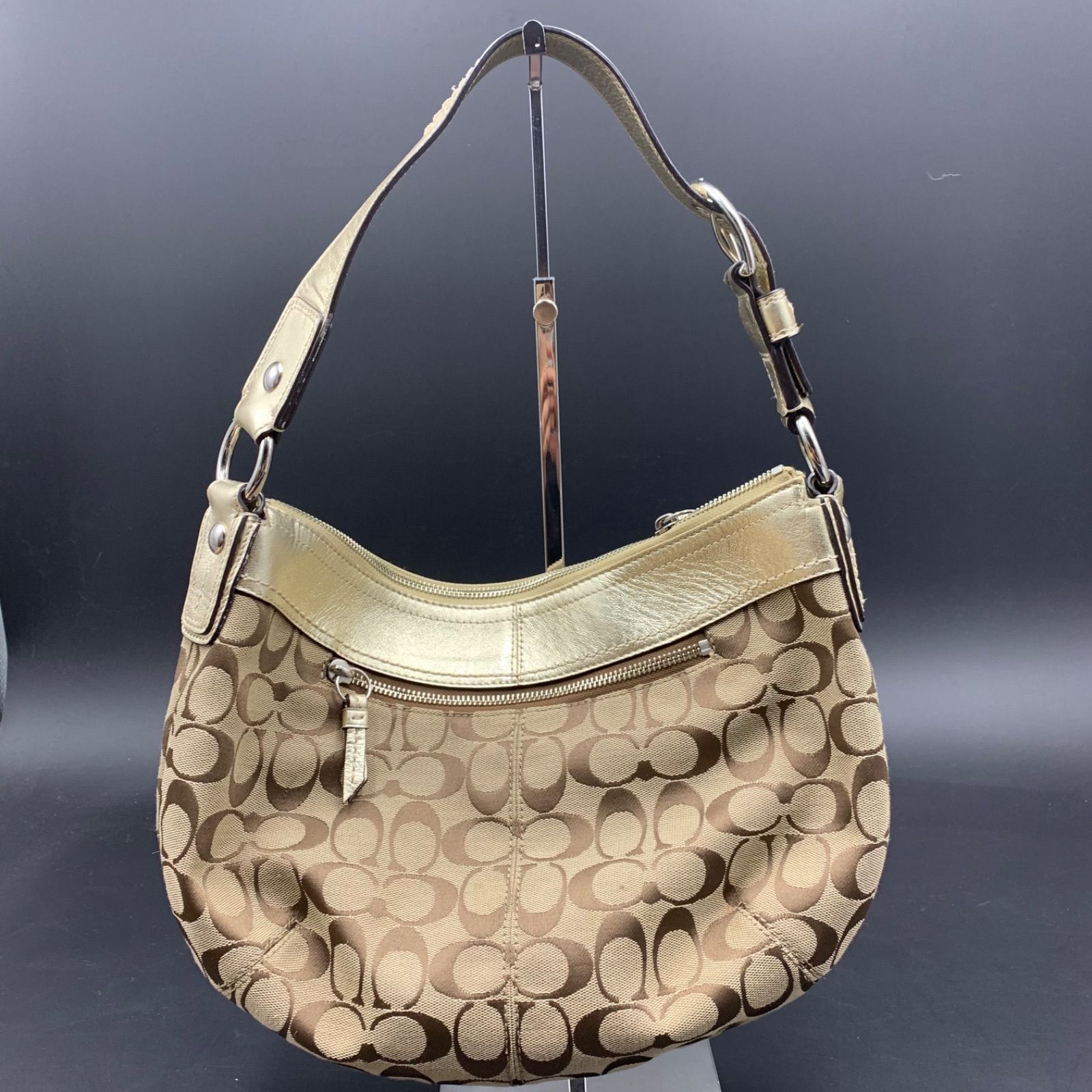 美品 COACH コーチ シグネチャー ショルダーバッグ FB-57