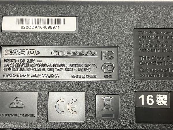 CASIO CTK-2200 ベーシックキーボード 電子ピアノ 61鍵盤 2016年