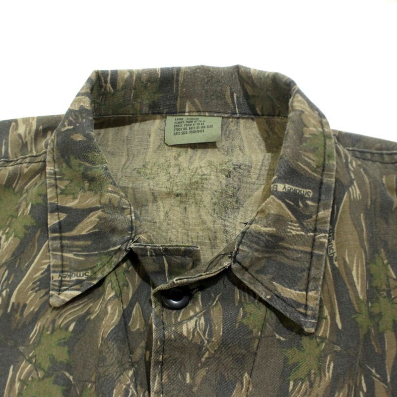 90's リアルツリーカモ BDUジャケット 総柄 アウトドア ミリタリー XL 90s USA製 vintage U.S.ARMY リアルツリーカモ BDU ミリタリー