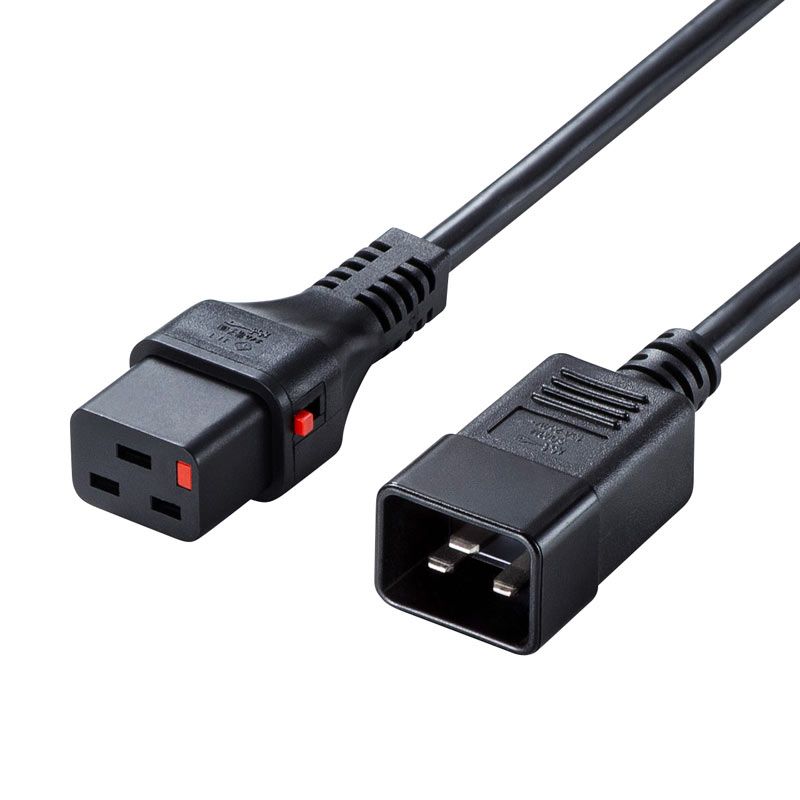 サンワサプライ 抜け防止ロック電源コード 2m APW15-C20C19LK02 （1点）