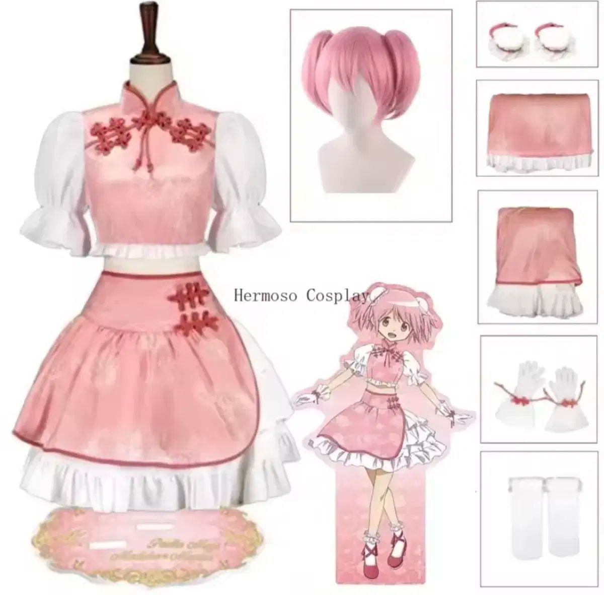 魔法少女 まどか マジカ| チャイナドレス コスプレ コスチューム ウィッグ付属 X