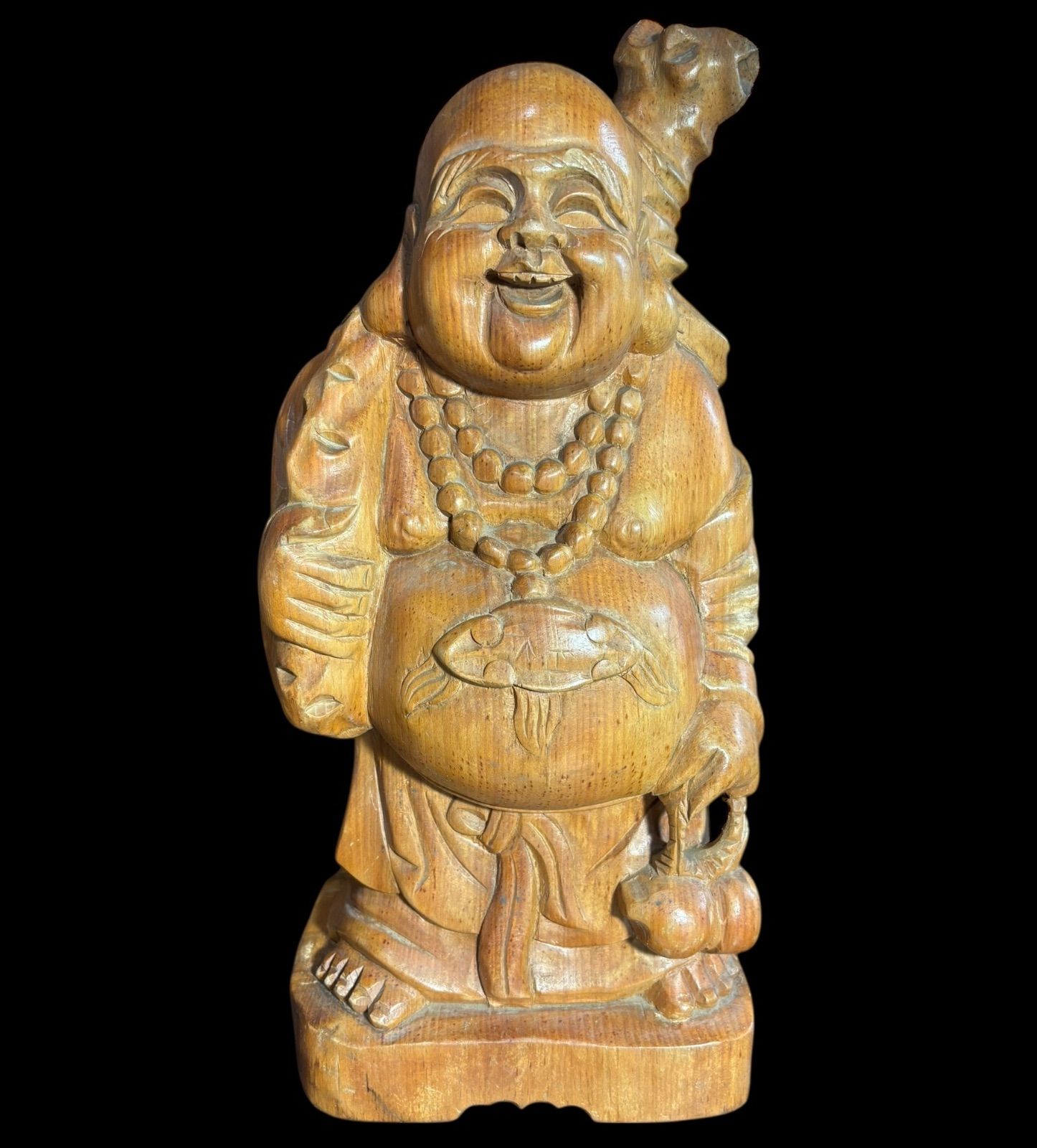 木彫り 布袋尊 七福神 木製 布袋様 開運 縁起物 彫刻 仏像 古 木彫り 布袋尊 七福神 木製 布袋様 開運 縁起物 彫刻 仏像 古