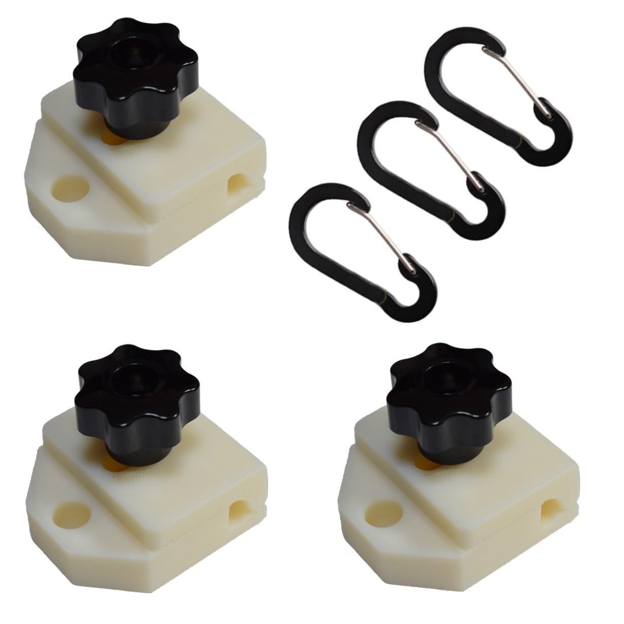 Color ホワイトABS_NumberOfItems 3 iBeamed カーサイドタープ 取付用 ジョイント カーぴったん タープ を レインガーター に 取付 樹脂製 3 ホワイトABS