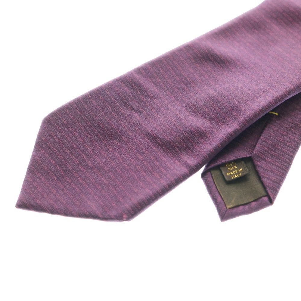 LOUIS VUITTON ルイヴィトン LVロゴ 総柄シルクネクタイ パープル