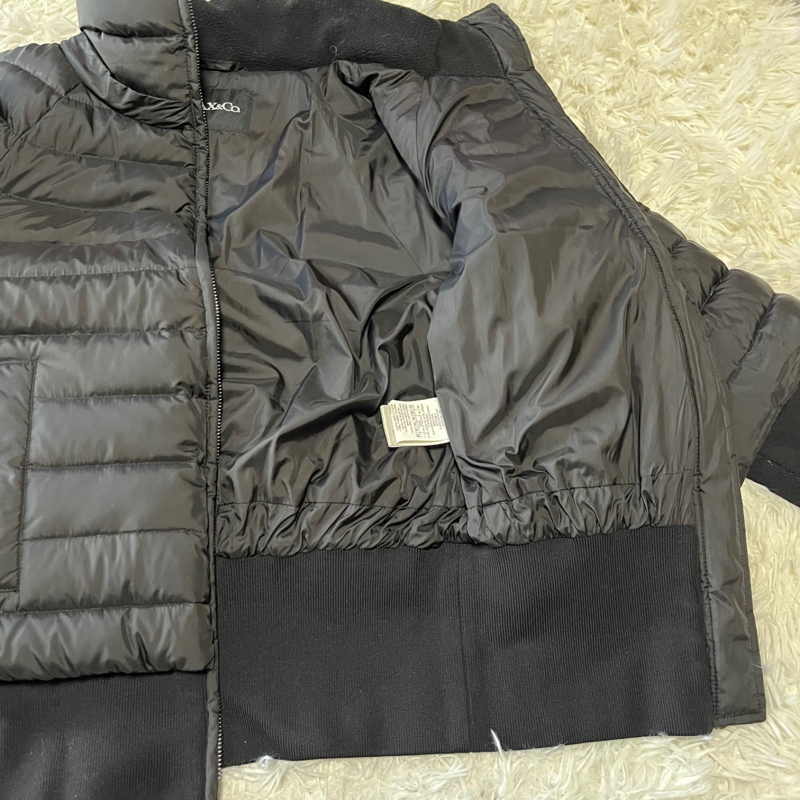 【美品】マックスアンドコー　ニット切替ジャケット　ブラック　大きいサイズ 44 MAX&Co マックスアンドコー ロング丈ジレ サイズ48 ブラック