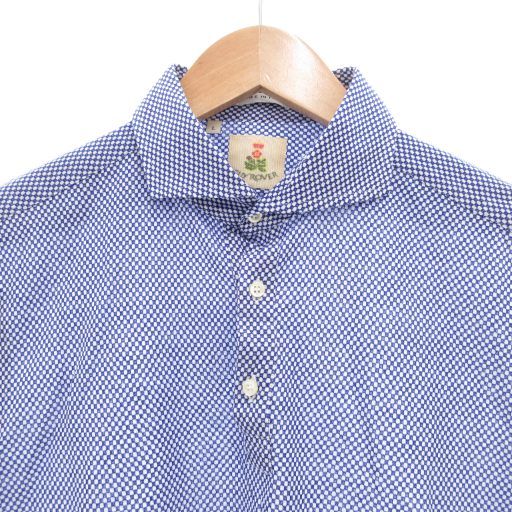 ギローバー GUY ROVER ポロシャツ 半袖 チェック柄 L 紺