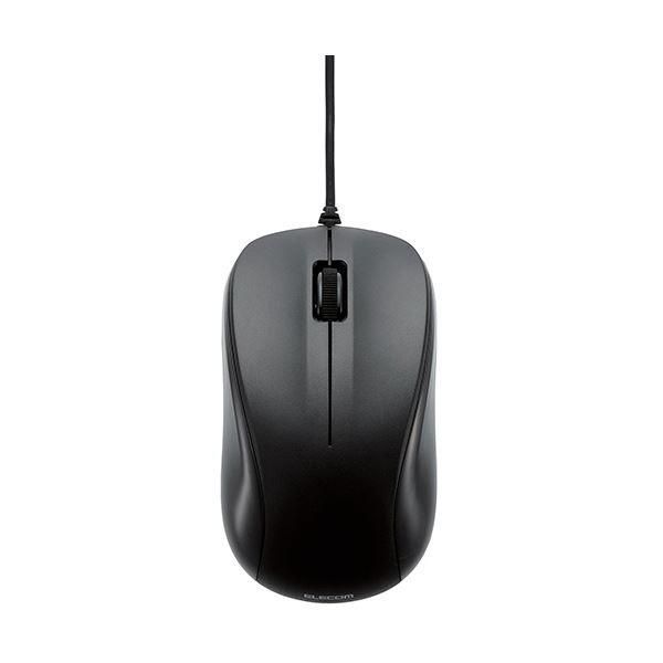 (まとめ）エレコム USB光学式マウス 3ボタンRoHS指令準拠 Mサイズ ブラック M-K6URBK/RS 1セット(5個)〔×3セット〕