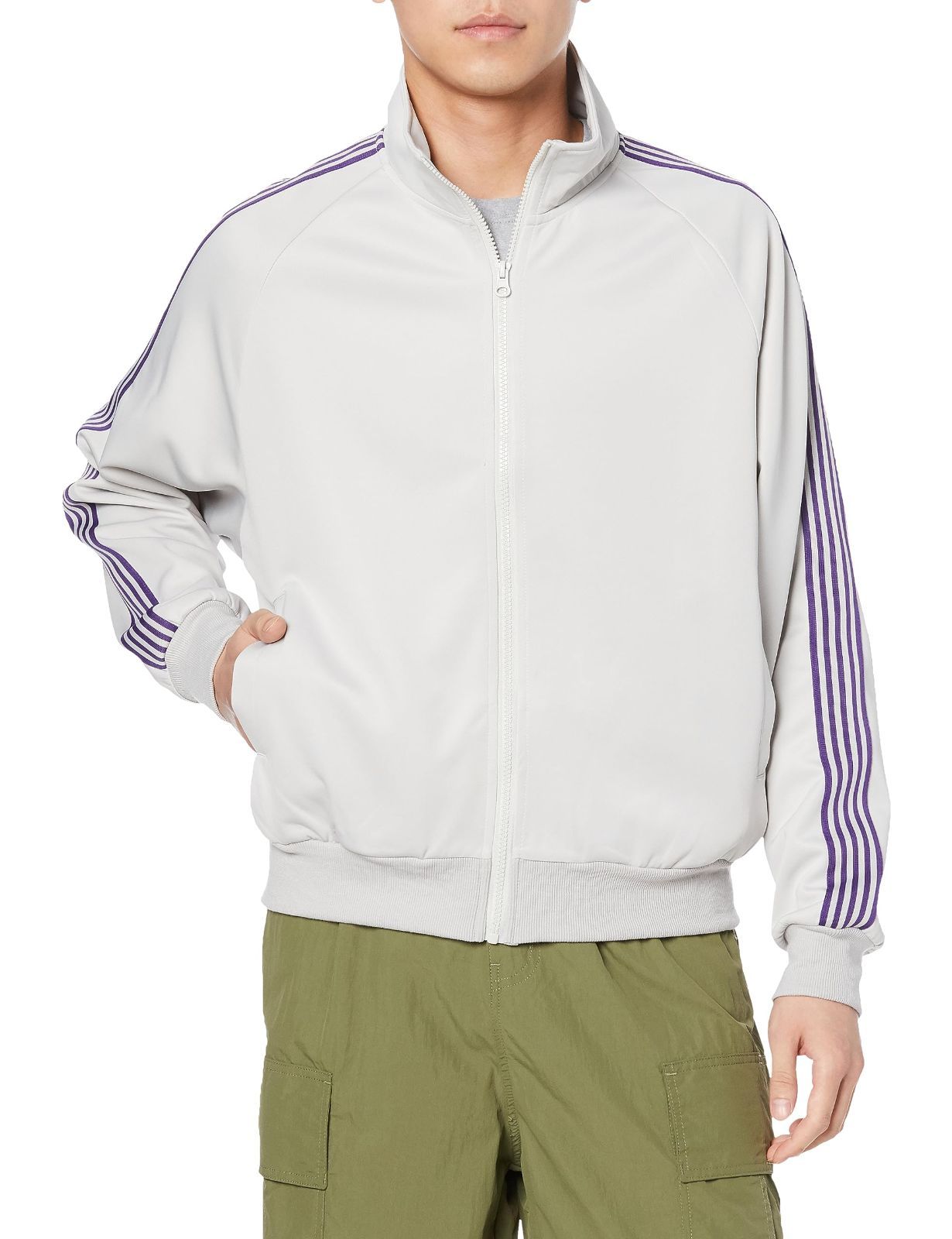Size:M_Color:グレー [インプローブス] ジャージ 【UAU】 ライントラックジャケット メンズ グレー