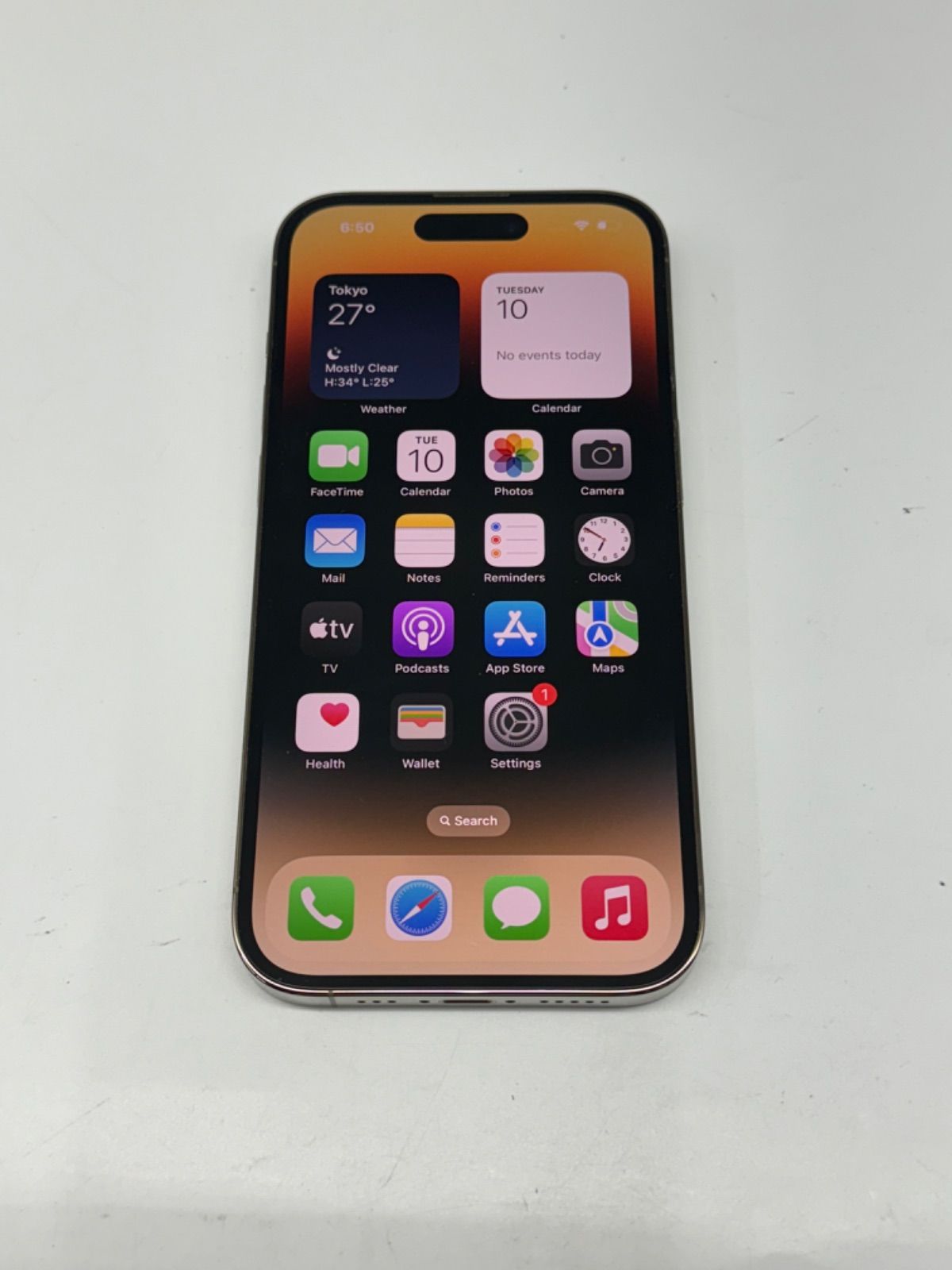 中古国内アップルストア版SimフリーiPhone 14Pro 256GBゴールド　MQ173J/Aバッテリー89％