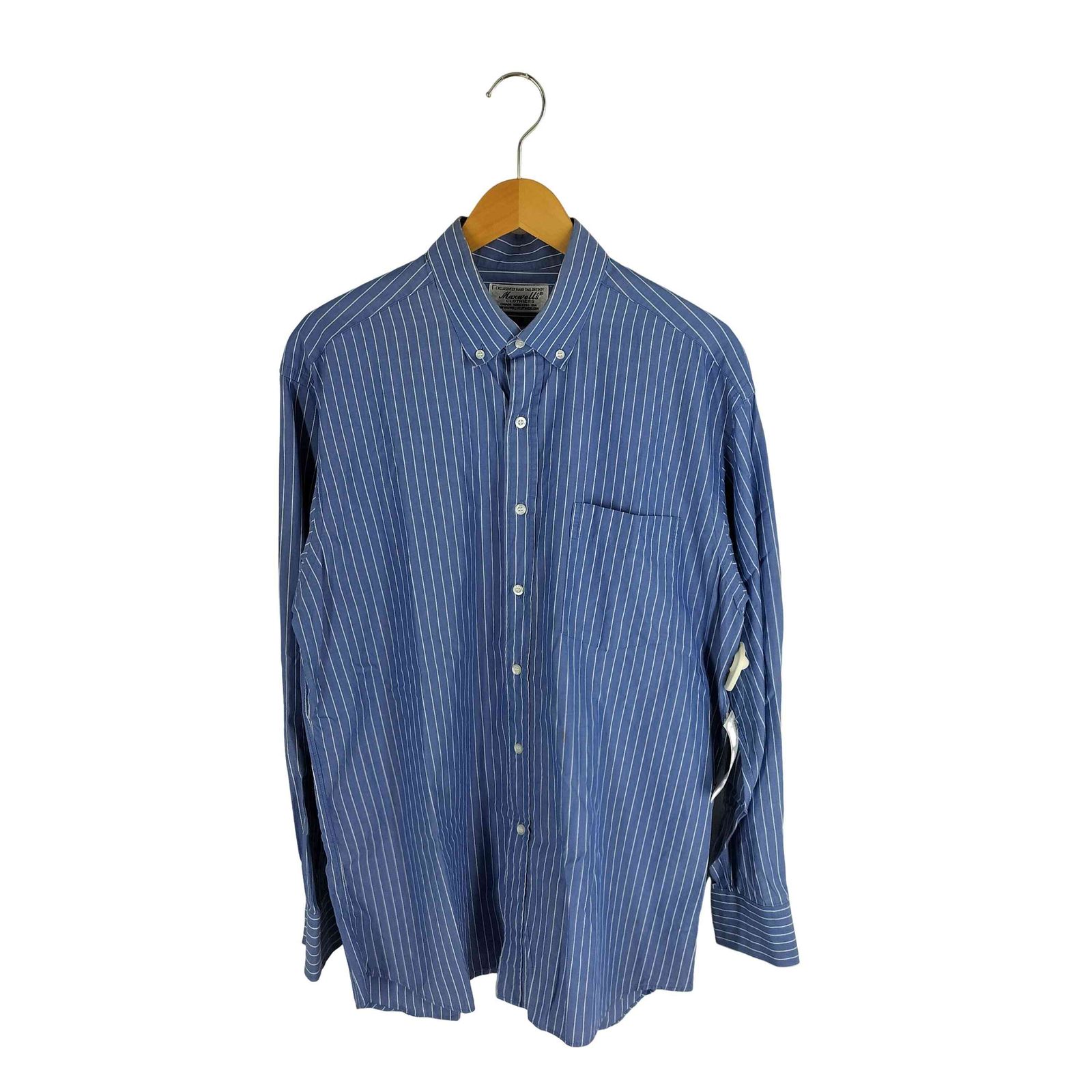 ユーズドフルギ USED古着 {{MAXWELL’S CLOTHIERS}} 香港製 ストライプ柄 ボタンダウンシャツ メンズ 表記無 