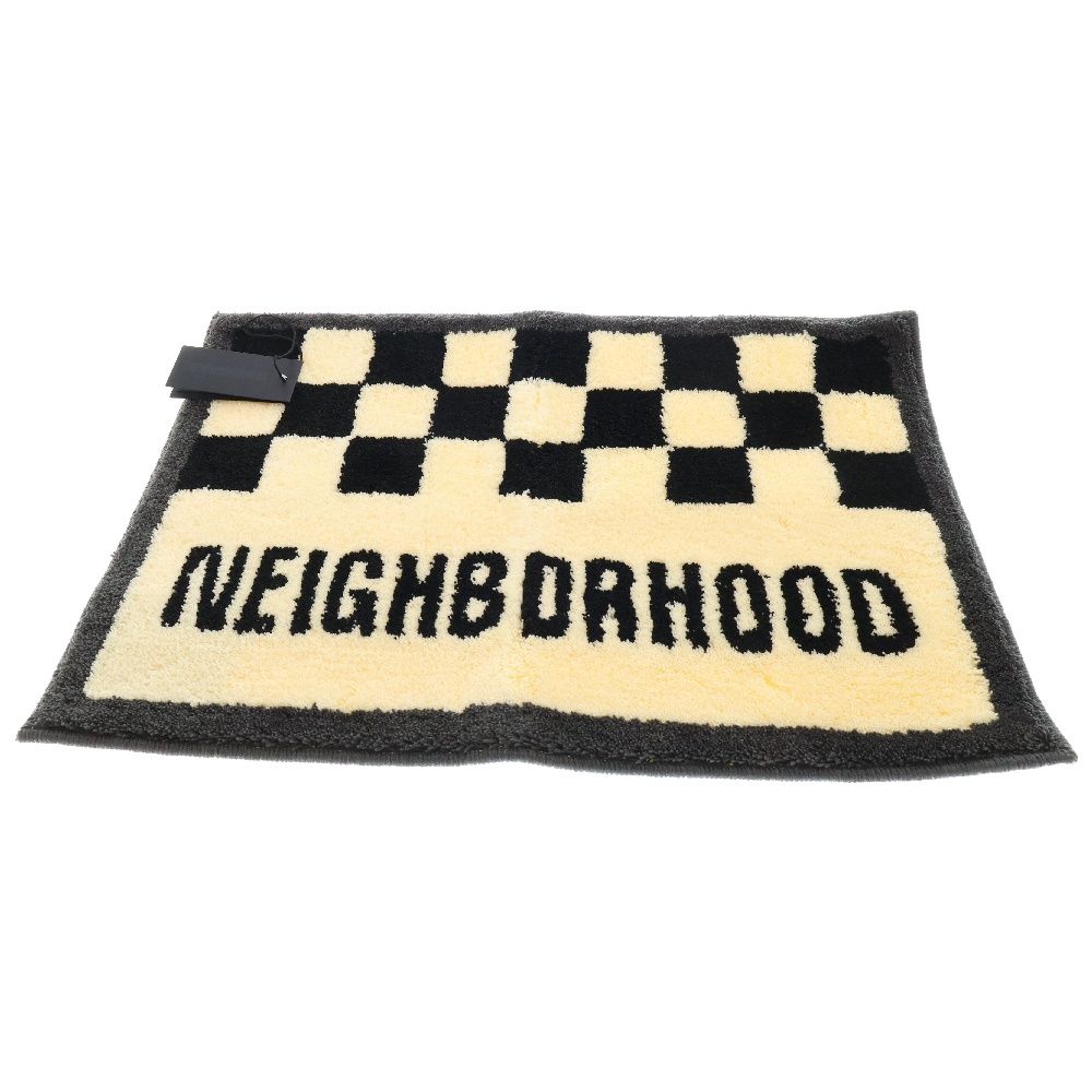 NEIGHBORHOOD (ネイバーフッド) 24AW NH X GALLERY 1950 CHECKER RUG MAT チェッカー ラグマット ブラック/アイボリー 242RFGNN-AC01