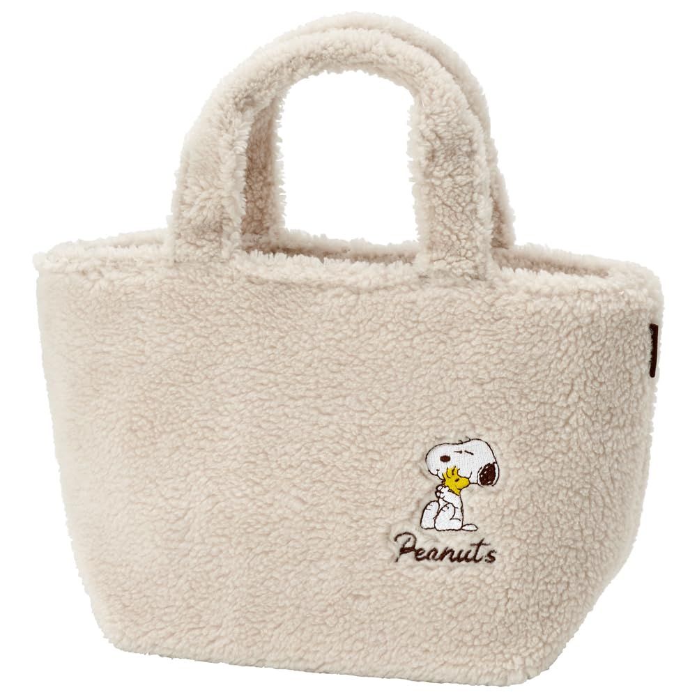 【数量限定】ふんわり生地 ランチバッグ 保温 30×マチ12×高さ18cm 保冷 スヌーピー ボア生地 KOB2-A スケーター(Skater)
