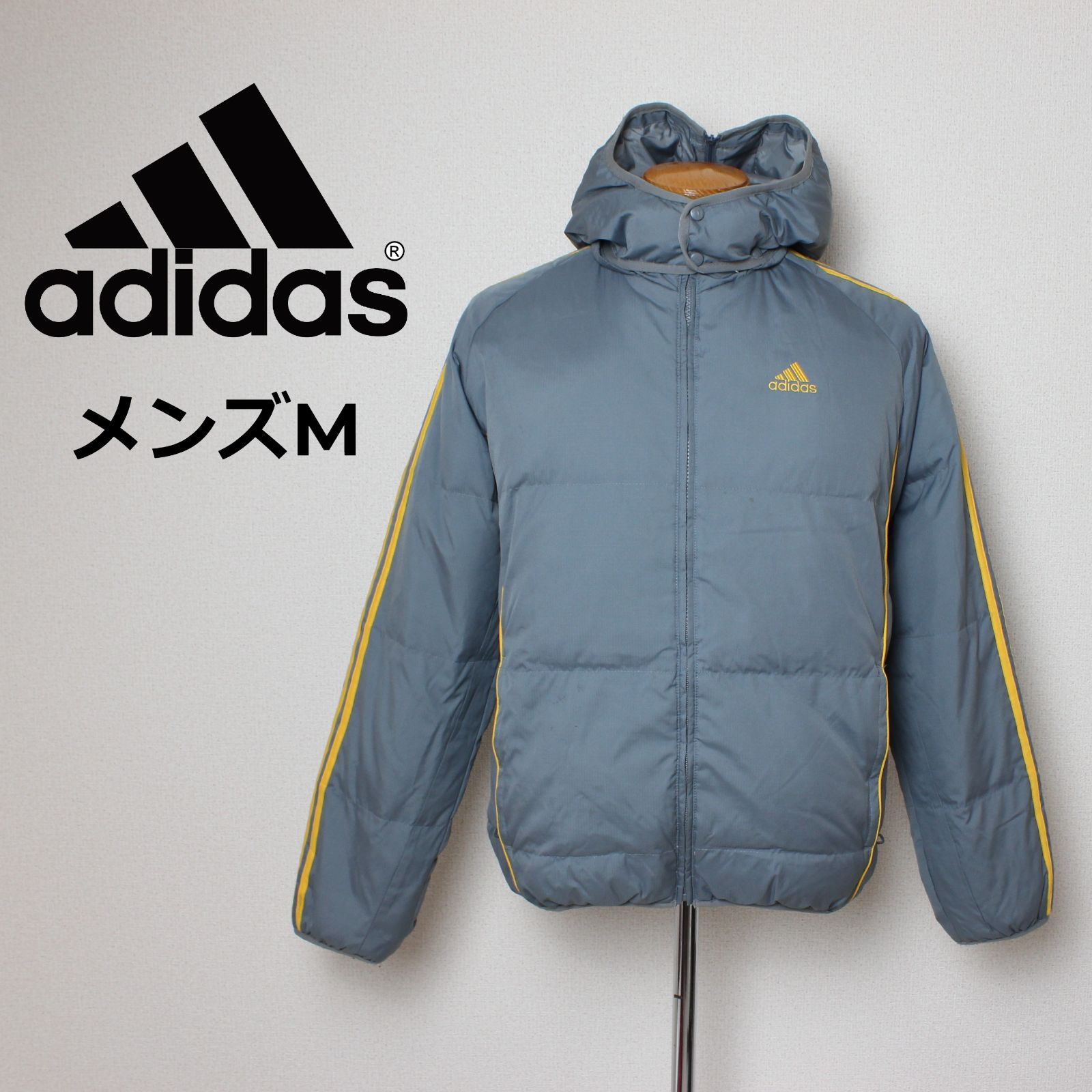 新品アディダスダウンジャケット グレー M 中古・古着通販adidas 