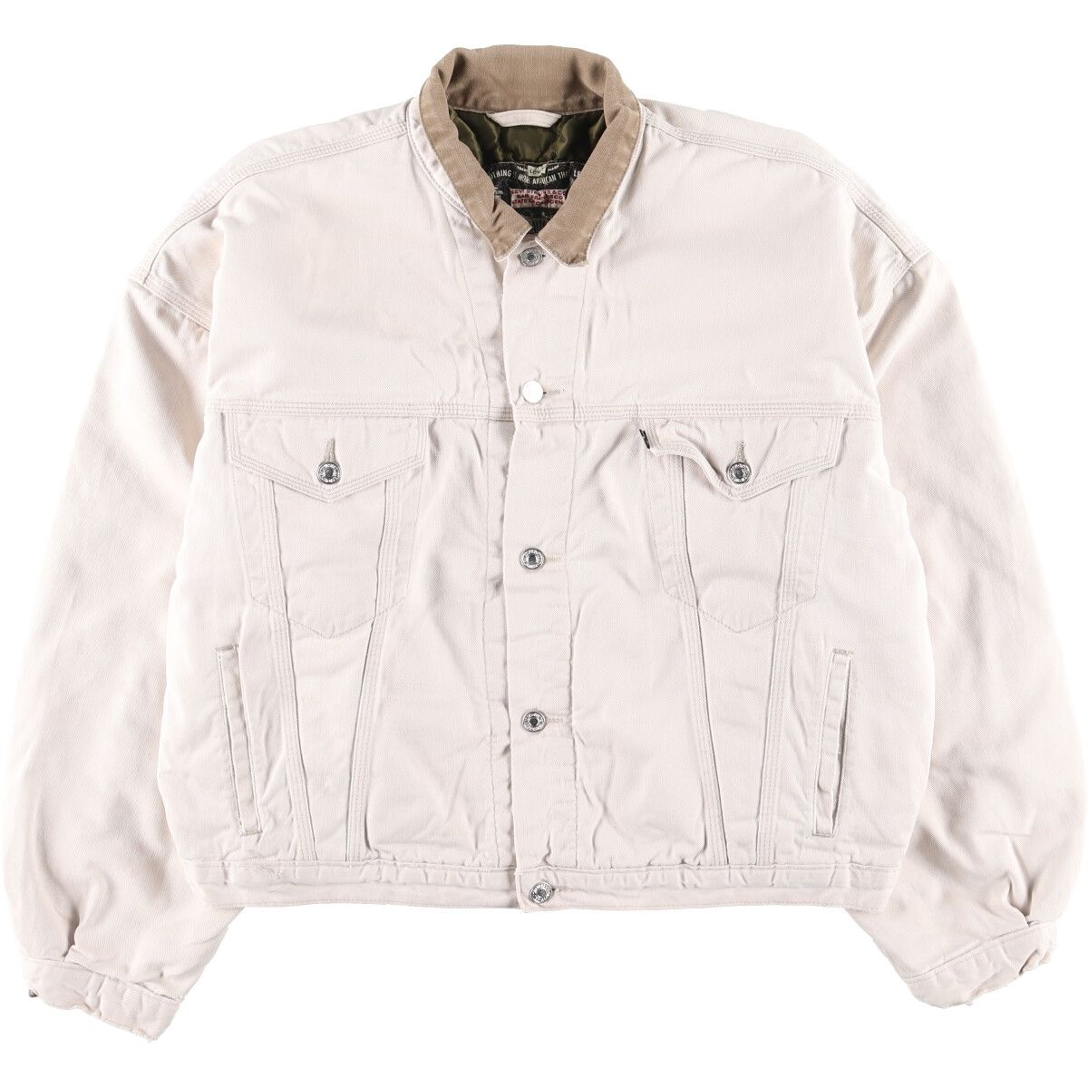 Levi's ホワイト デニムジャケット S 古着 90年代 リーバイス Levi's 71668 ホワイトデニムジャケット G
