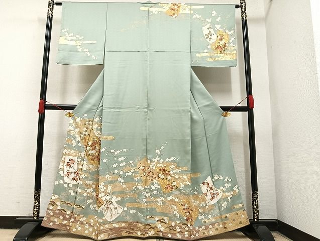 平和屋着物○訪問着 ロング丈 竹 暈し染め 正絹 逸品 未使用