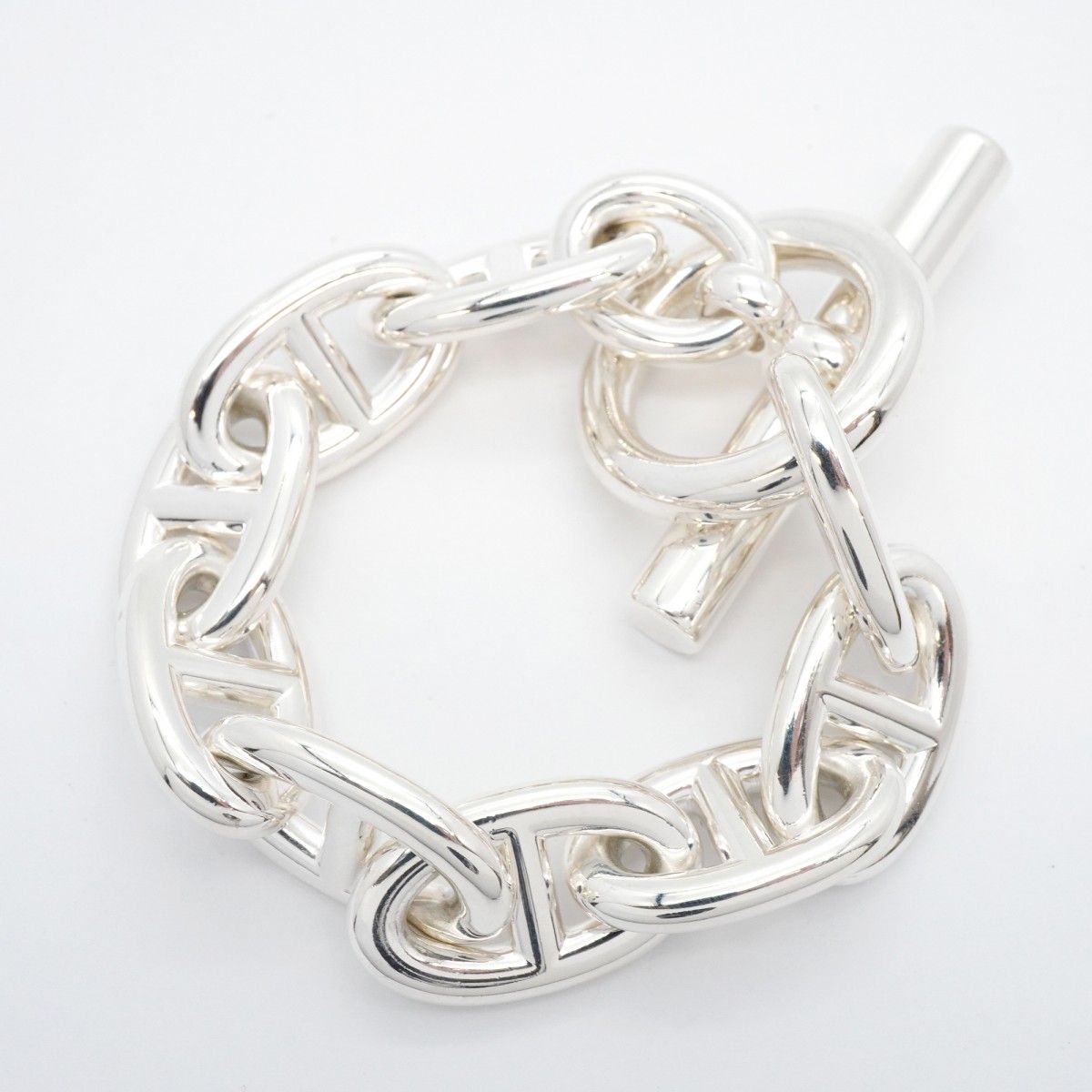 5jib0391 エルメス ブレスレット シェーヌダンクル TGM 9コマ シルバー925 メンズ レディース ユニセックス