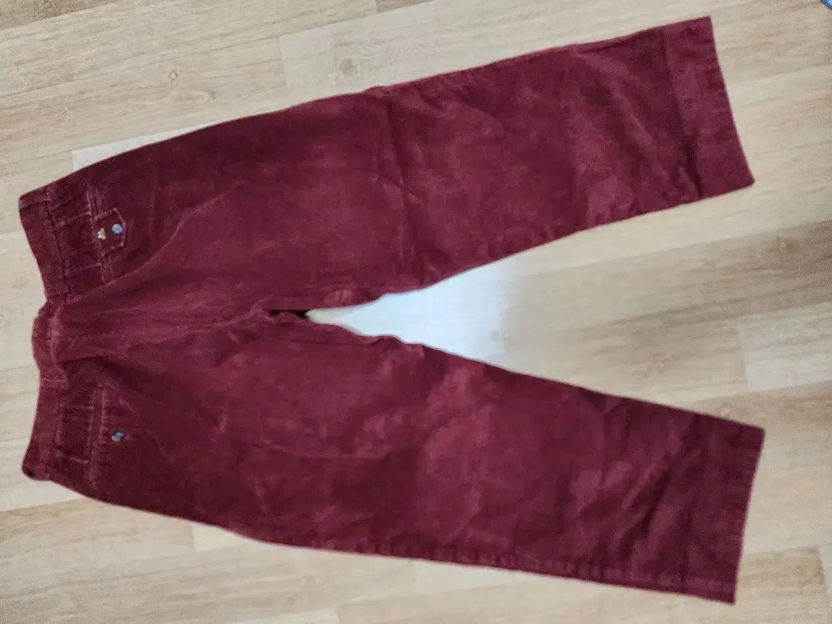 イタリア バーガンディ ツータック コーデュロイ パンツ
